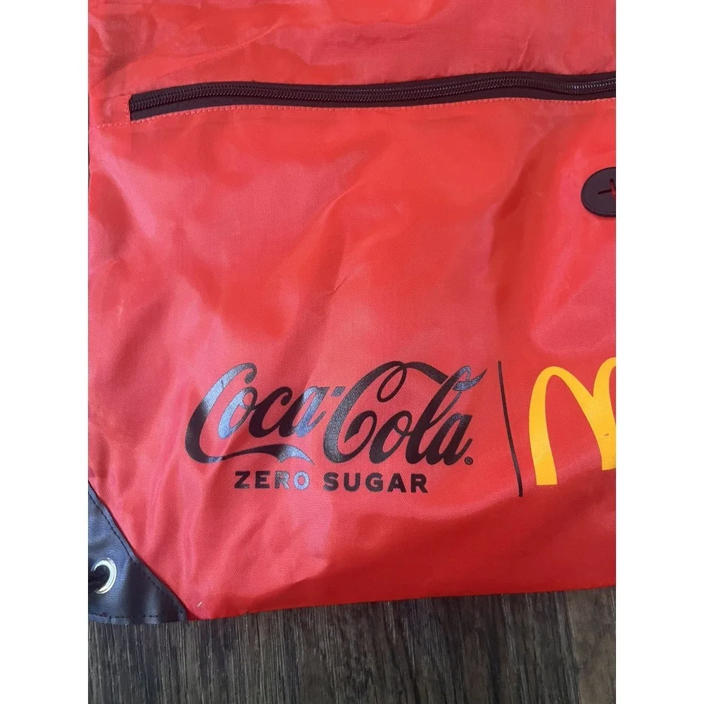 Coca-Cola Zero Sugar McDonald's‎ Red Drawstring Tote Backpack Bag Red